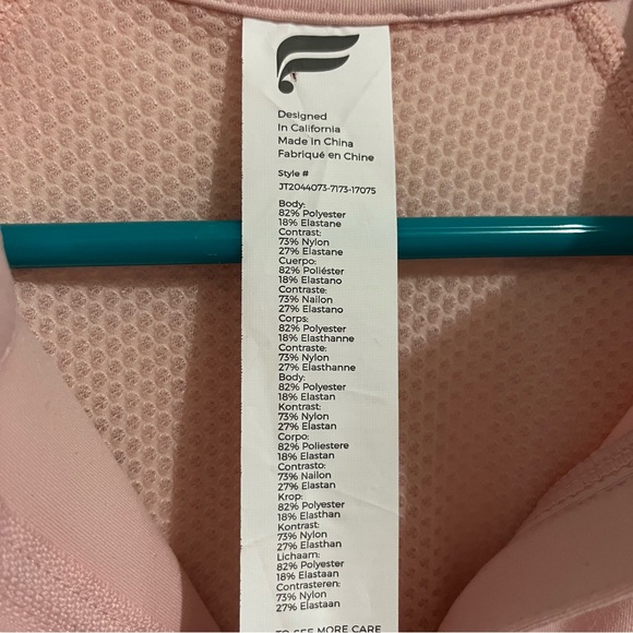 Fabletics Blush Pink Zip-Up Jacket zip pockets thumb holes 1X Athletic Trinity - Picture 10 of 11